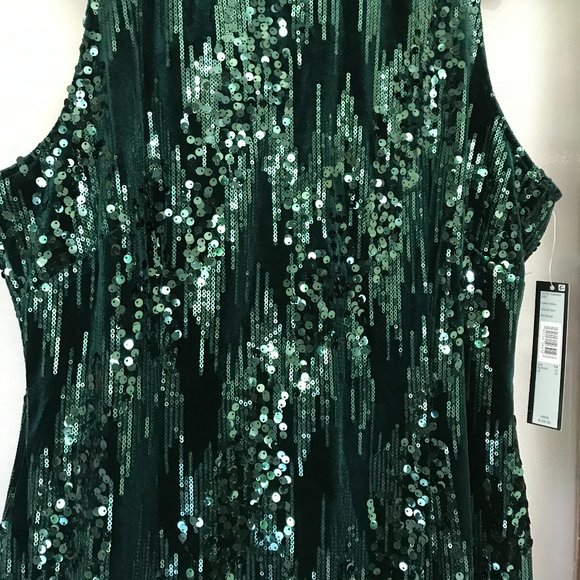 NWT Tahari by Arthur S. Levine Velvet Sequin Dress - Picture 3 of 6